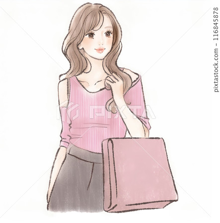 婦女和女孩插畫素材 116845878