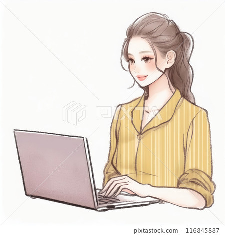 婦女和女孩插畫素材 116845887