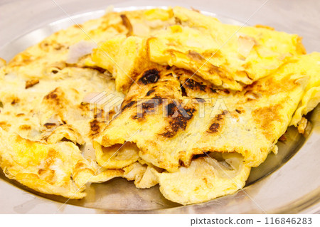 A picture of Omelette with selective focus A picture of Omelette with selective focus 116846283