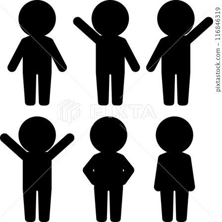 一組人們舉手的標記 一組人們舉手的標記 116846319