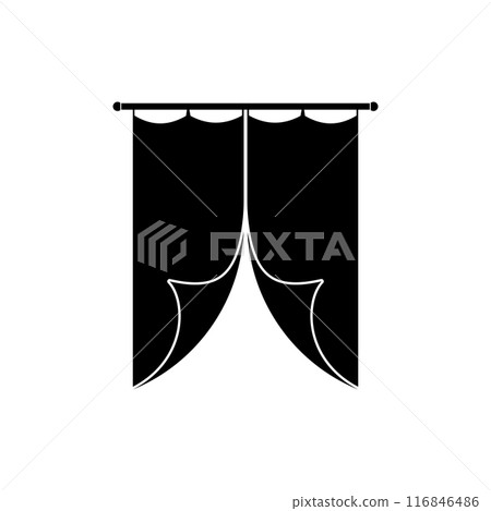 curtain illustration icon 116846486
