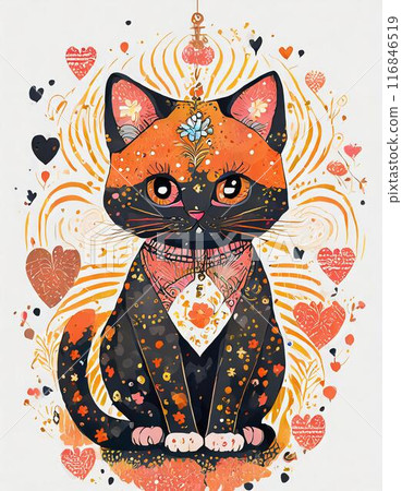 Beautifully designed cat illustration 116846519
