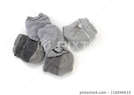 short gray socks isolated on white background 116846618