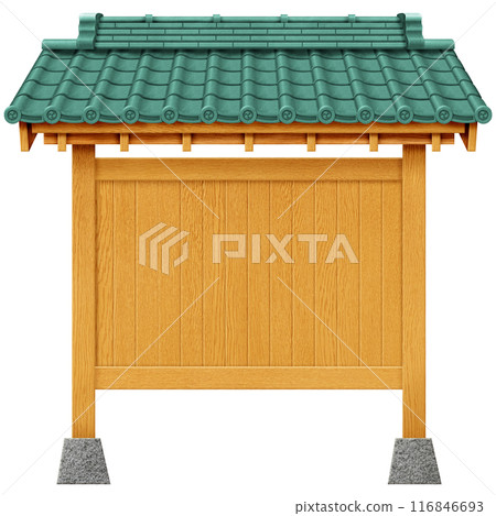 材質:瓦屋頂和木牌 材質:瓦屋頂和木牌 116846693