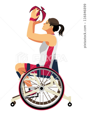 Female wheelchair basketball player Female wheelchair basketball player 116846899