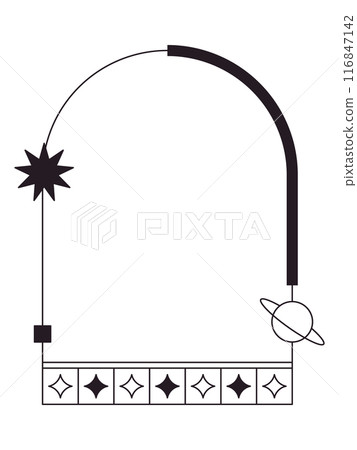 Monoline Y2K frame 90s style aesthetic modern elements 116847142