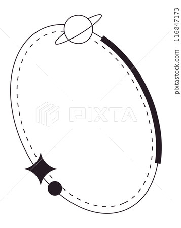 Monoline aesthetic Y2K modern style frame oval 116847173