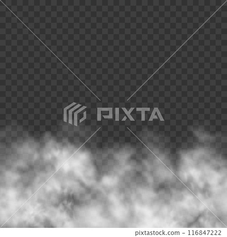 Fog effect on transparent background, ideal for atmospheric overlays. Vector 116847222