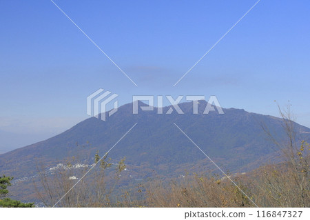 秋高氣爽的茨城縣，從寶鏡山頂眺望筑波山 116847327