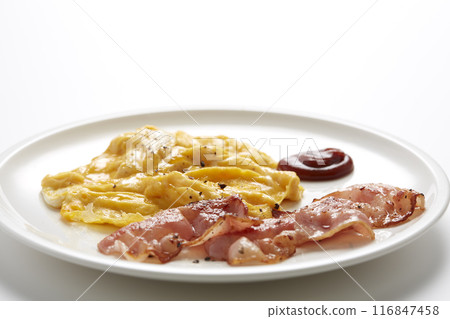 Scrambled eggs and bacon Scrambled eggs and bacon 116847458