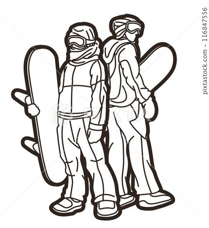 Snowboard Players Mix Action Extreme Sport Snowboarder Cartoon Graphic Vector Snowboard Players Mix Action Extreme Sport Snowboarder Cartoon Graphic Vector 116847556