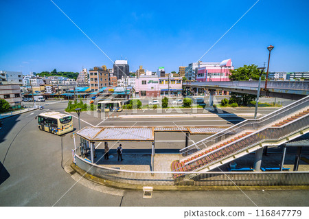 Yokohama cityscape in July. View of the Hodogaya Station (East Exit) in Hodogaya Ward, Yokohama City, July 22nd Yokohama cityscape in July. View of the Hodogaya Station (East Exit) in Hodogaya Ward, Yokohama City, July 22nd 116847779