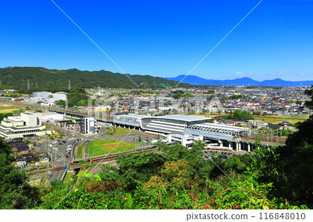 [Saga Prefecture] Shin-Tosu Station seen from Asahiyama Park 116848010