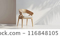 Modern Wooden Chair in Minimalist Interior 116848105