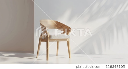 Modern Wooden Chair in Minimalist Interior Modern Wooden Chair in Minimalist Interior 116848105