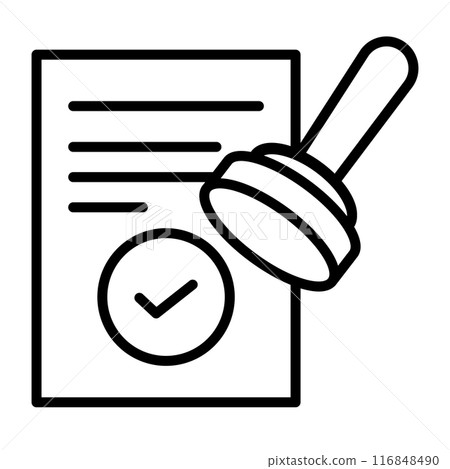 An icon indicating approval has been given. 116848490