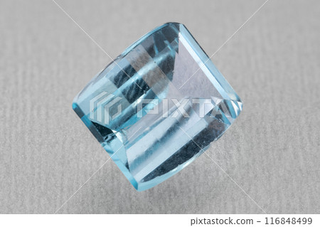 natural blue topaz gem on the isolated white background 116848499
