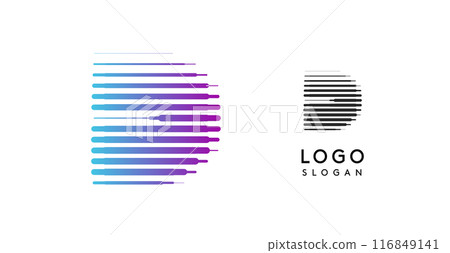 Heavy futuristic tech-inspired letter D, dynamic gradient logo, bold space letter for impactful modern branding, innovative logo, contemporary design, cutting-edge typography. Vector monogram 116849141