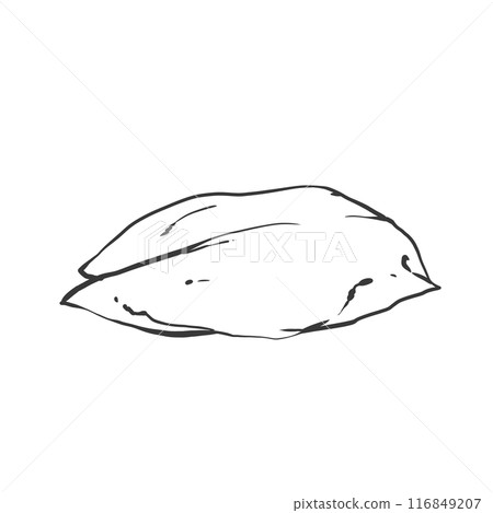 豬肝塊手寫筆畫風格插畫 116849207