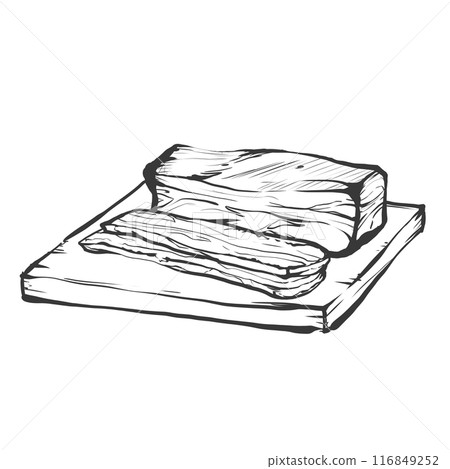 塊培根的手寫畫筆繪畫風格插圖 塊培根的手寫畫筆繪畫風格插圖 116849252