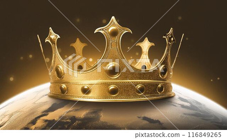 A premium golden crown and globe 116849265