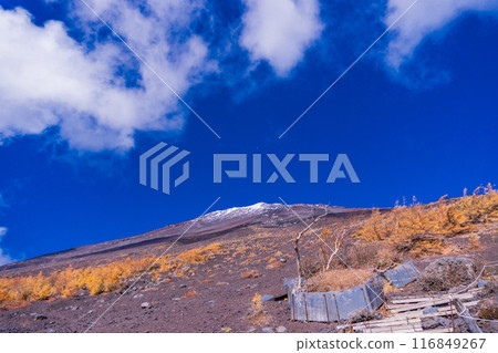 [靜岡縣]從富士山五合目/富士宮登山口看到的山頂 116849267