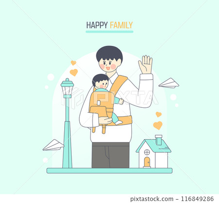Happy Birth Encouragement Family Illustration Happy Birth Encouragement Family Illustration 116849286