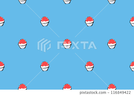 A pattern of strawberry-flavored shaved ice with a brush stroke 116849422