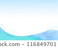 水彩波浪和天空的美麗框架 116849701