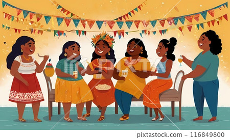 People gather for fun  with unique cultures clothing delicious food and travel 116849800