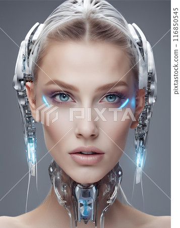 We used AI to generate a Western-style female hairstyle and makeup style that takes into account the trends of the year 2100. We used AI to generate a Western-style female hairstyle and makeup style that takes into account the trends of the year 2100. 116850545