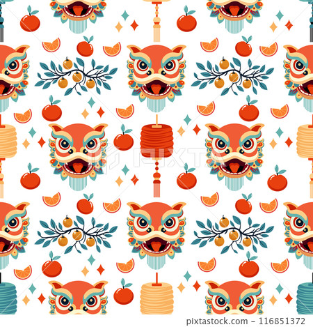 Pattern Chinese New Year Asian Tradition Oriental 116851372