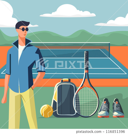 Sport Game Tennis Court Ball Racket Club People 116851396