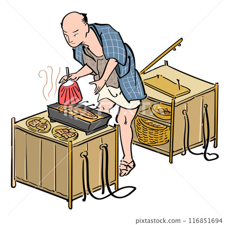 Grilled eel seller 116851694
