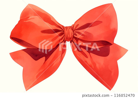 Vibrant red bow illustration earning hearts with its bold color and intricate design 116852470