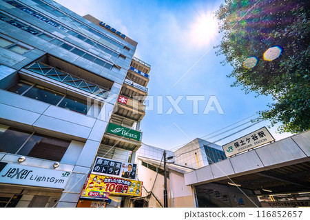 Yokohama cityscape in July, Japan. View of Hodogaya Station (West Exit) in Hodogaya Ward, Yokohama City, sunlight, water droplets, etc. = 22nd Yokohama cityscape in July, Japan. View of Hodogaya Station (West Exit) in Hodogaya Ward, Yokohama City, sunlight, water droplets, etc. = 22nd 116852657