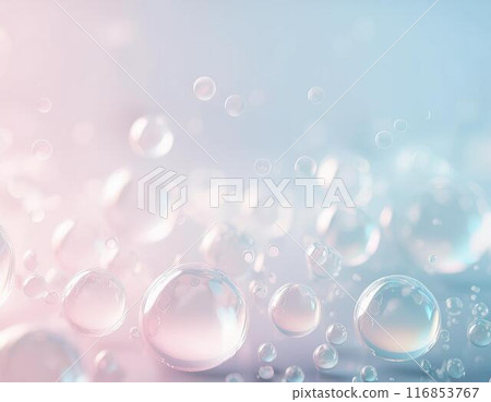 漂浮透明水滴化妝品背景、保濕凝膠、護膚材料 116853767