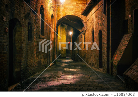 Narrow street in Siena, Italy Narrow street in Siena, Italy 116854308