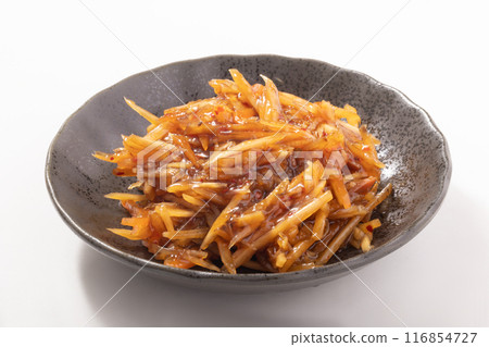 Ika gobo (squid and burdock pickled in soy sauce) 116854727