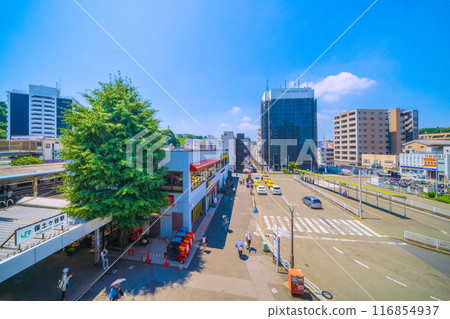 Yokohama cityscape in July, Japan. View of Hodogaya Station (West Exit) in Hodogaya Ward, Yokohama City, etc. (22nd) Yokohama cityscape in July, Japan. View of Hodogaya Station (West Exit) in Hodogaya Ward, Yokohama City, etc. (22nd) 116854937