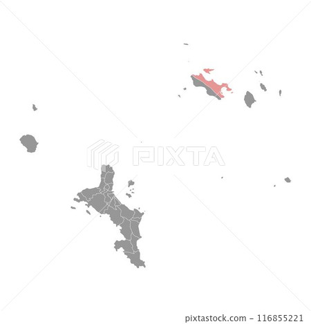 Baie Saint Anne district map, administrative division of Seychelles. Vector illustration. Baie Saint Anne district map, administrative division of Seychelles. Vector illustration. 116855221