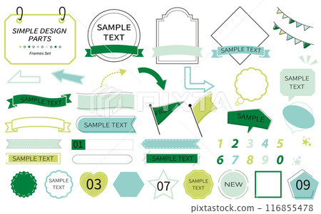 Easy-to-use, simple and stylish frame set fresh green color 116855478