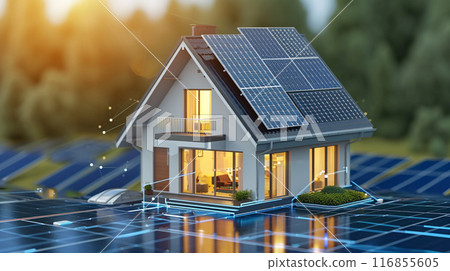 Smart solar energy modern house Smart solar energy modern house 116855605
