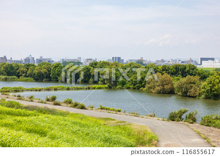 Scenery of the Yodo River and Johoku Wando in Osaka Scenery of the Yodo River and Johoku Wando in Osaka 116855617