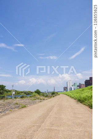Scenery of the Yodo River and Johoku Wando in Osaka Scenery of the Yodo River and Johoku Wando in Osaka 116855625