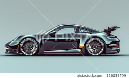 Drawing Of A Black car On A White Background Drawing Of A Black car On A White Background 116855709
