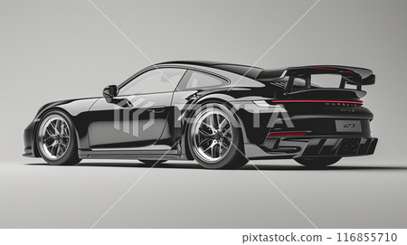 Drawing Of A Black car On A White Background 116855710