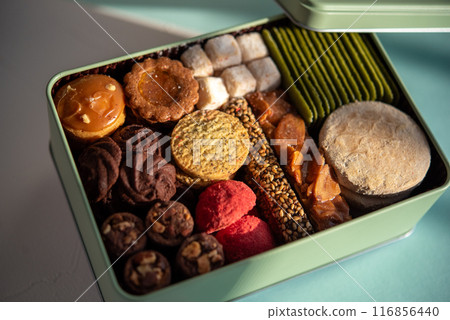 Colorful cookie tins Colorful cookie tins 116856440