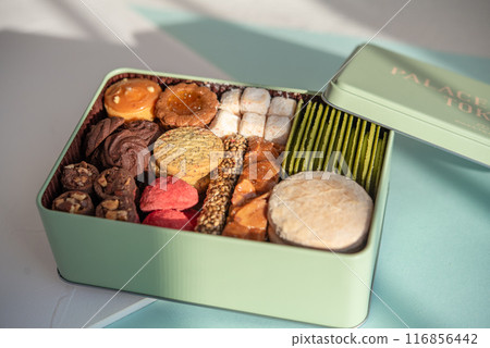 Colorful cookie tins Colorful cookie tins 116856442