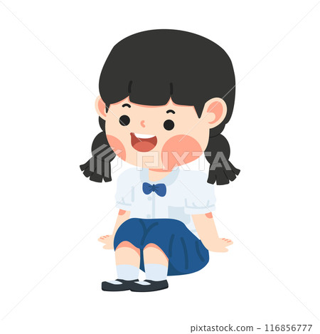 Kid is sitting on the floor Kid is sitting on the floor 116856777